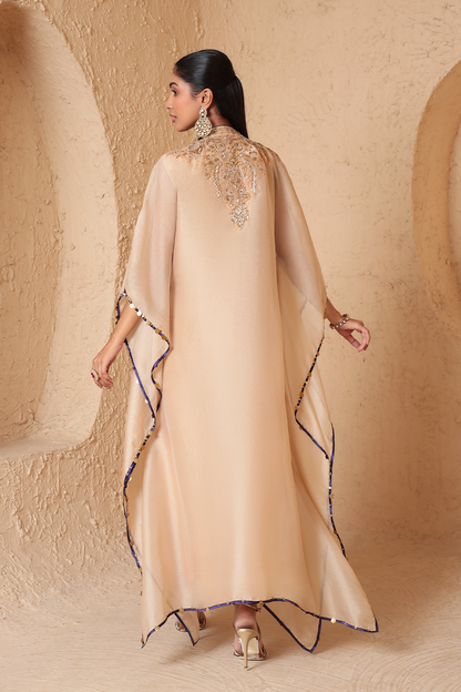 Zar:Rang Ivory Heavy Kaftan Set