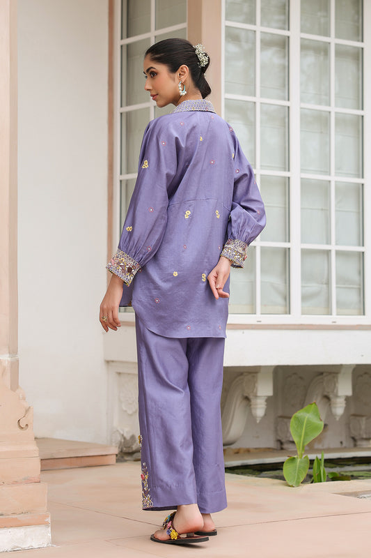Gulzar Lilac Collar Co-ord Set