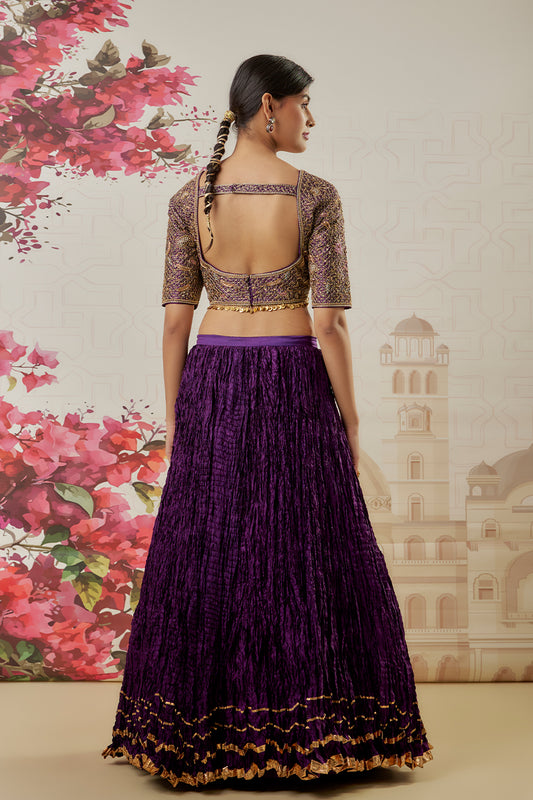 Riwayat Purple Crushed Lehenga