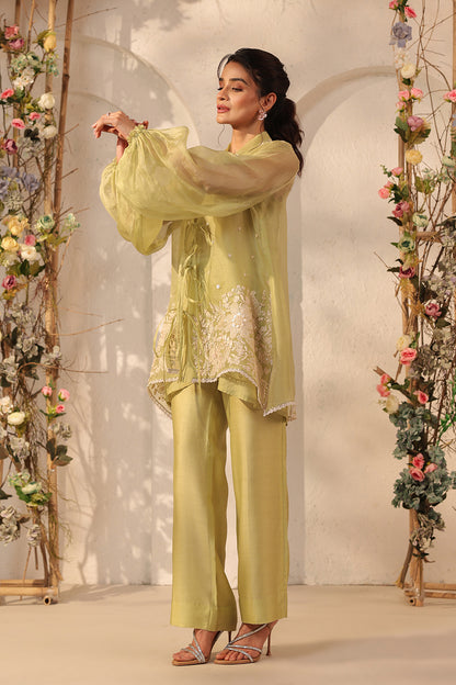 Vaayu Green Jacket Co-ord Set