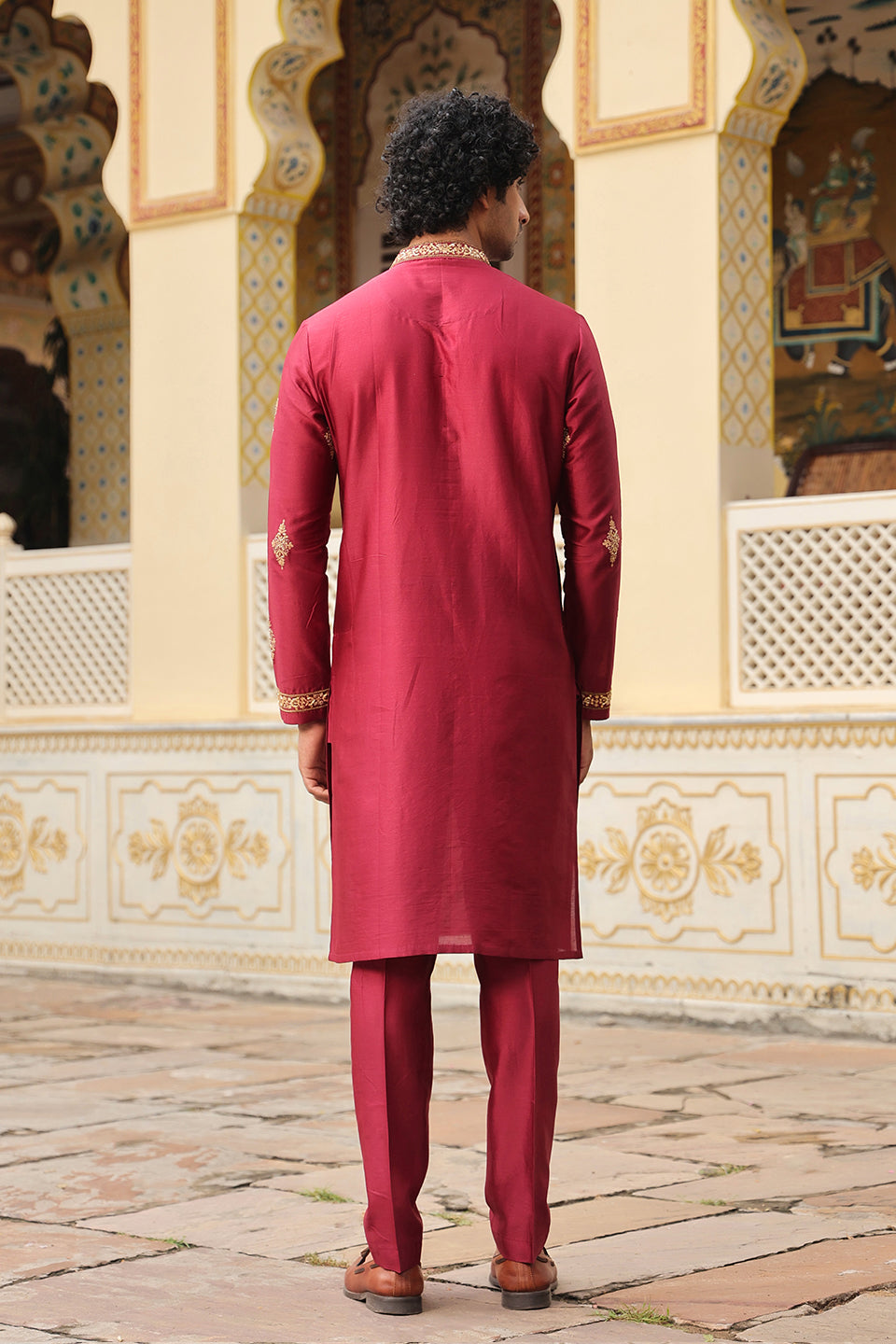 Ahista Maroon Tikki Buti Kurta Set