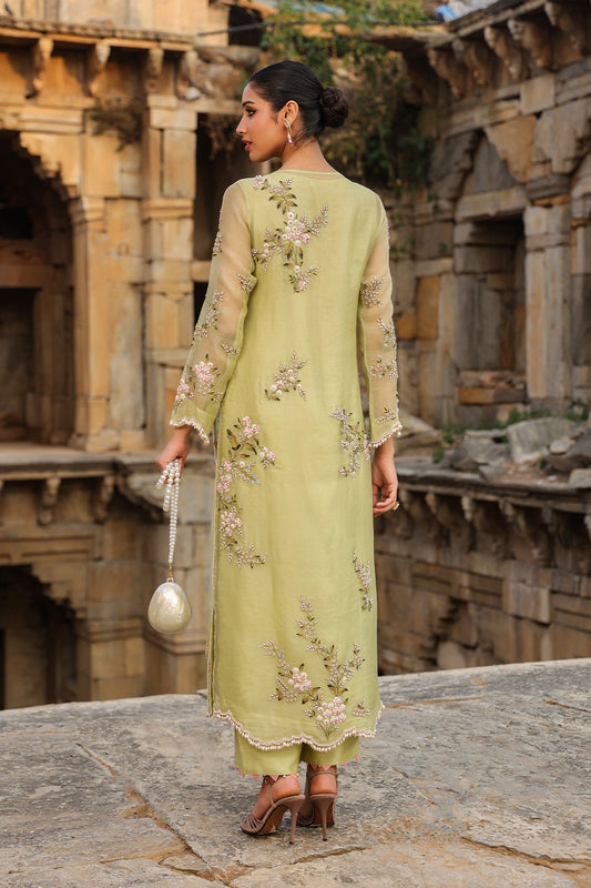 Vaayu Green Multicolor Jaal Kurta Set