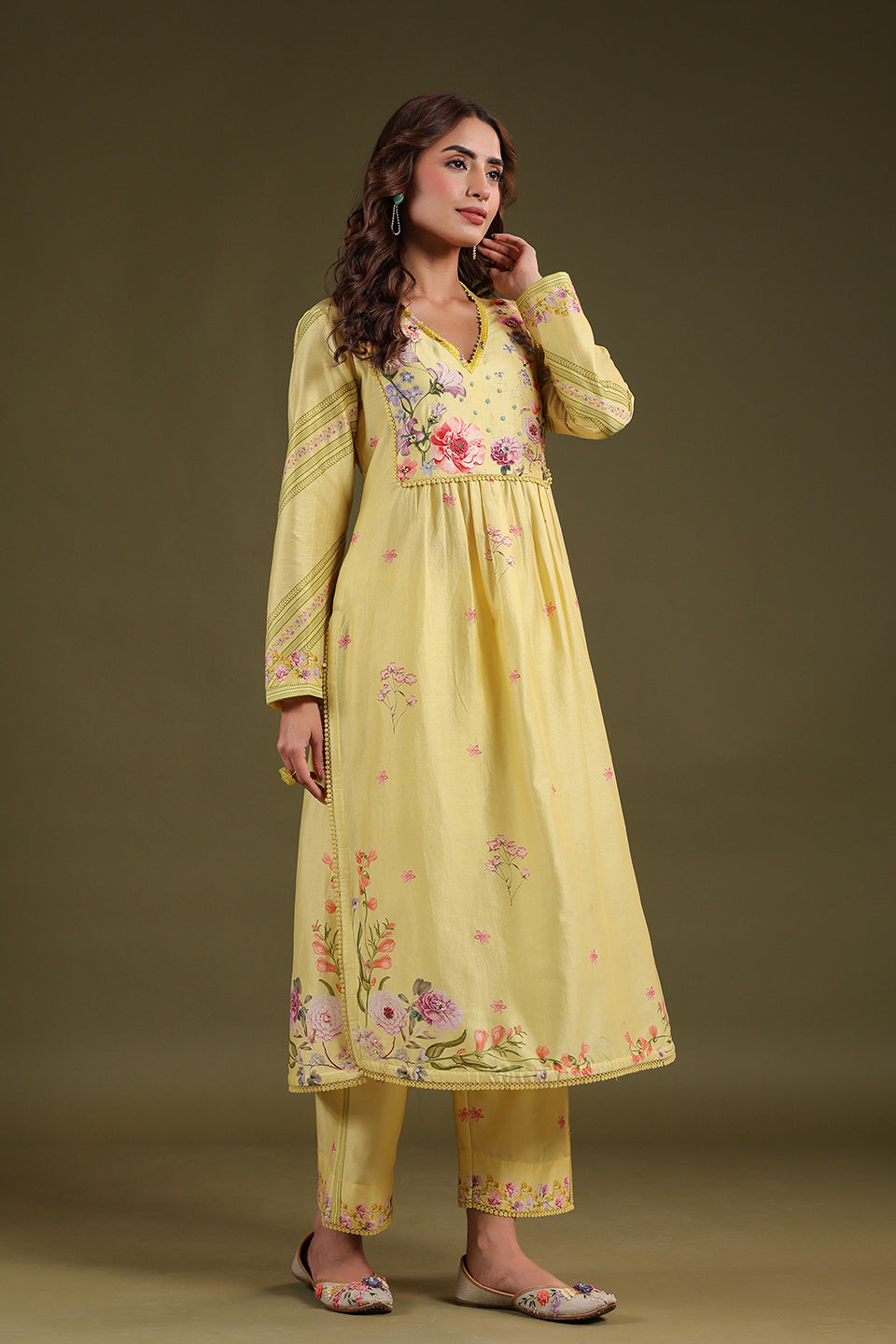 Noor Yellow Frockstyle Kurta Set