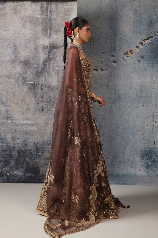 Zar:Rang Brown Corset Lehenga Set