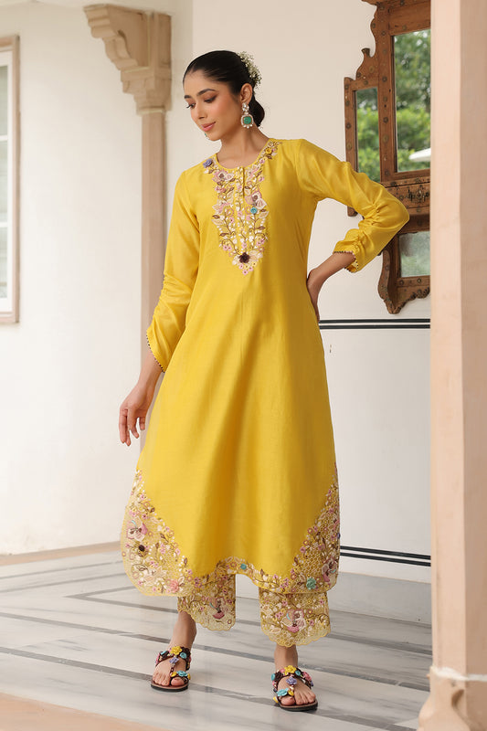 Gulzar Yellow Farshi Kurta Set