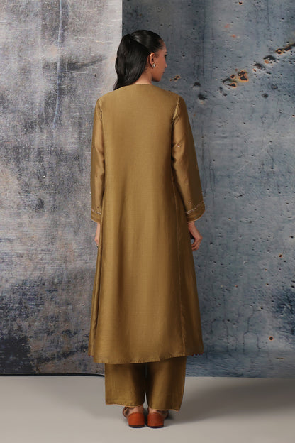 Mehrang Olive Green Frockstyle Kurta Set