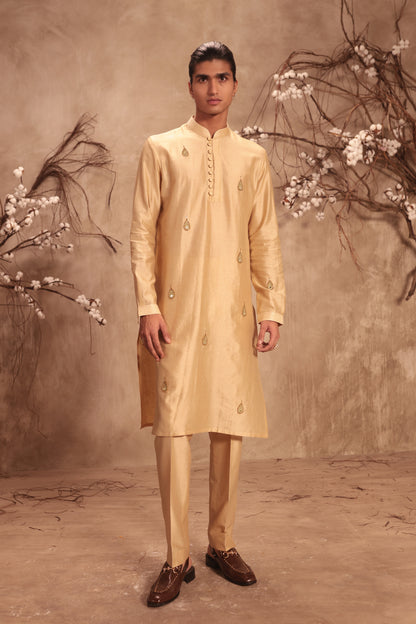 Nazakat Ivory Applique Buti Kurta Set