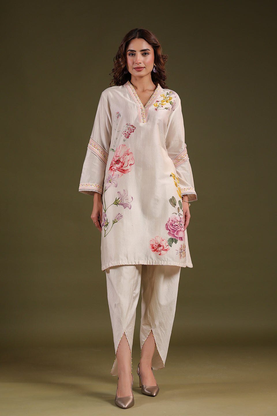 Noor Ivory Short Kurti Set