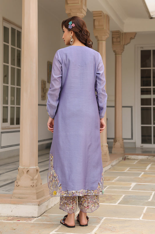 Gulzar Lilac Farshi Kurta Set