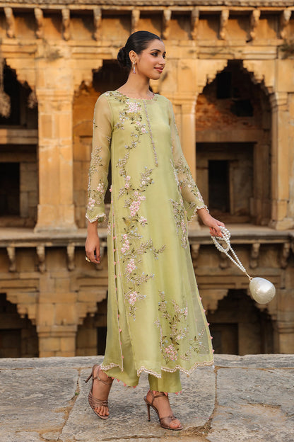 Vaayu Green Multicolor Jaal Kurta Set