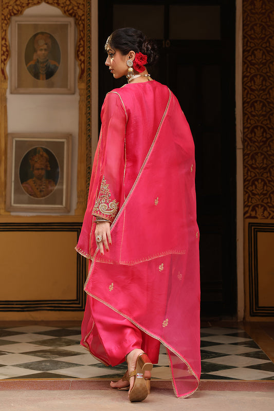 Ahista Pink Pheran Short Kurta Set