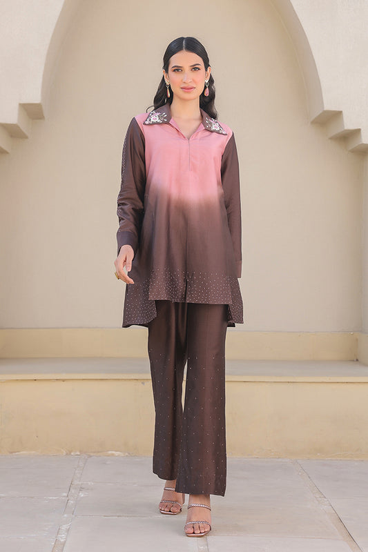 Brown Mystic Knot Collar Co-ord Set