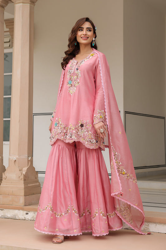 Gulzar Pink Sharara Set