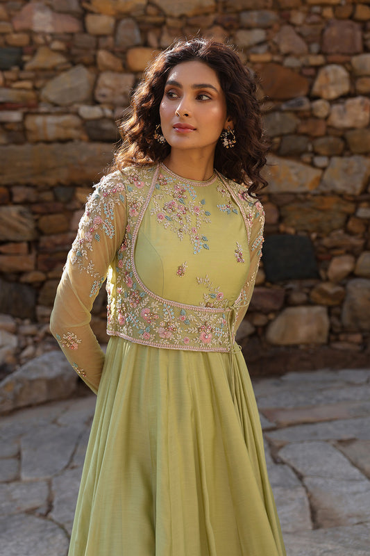 Vaayu Green Koti Anarkali Set