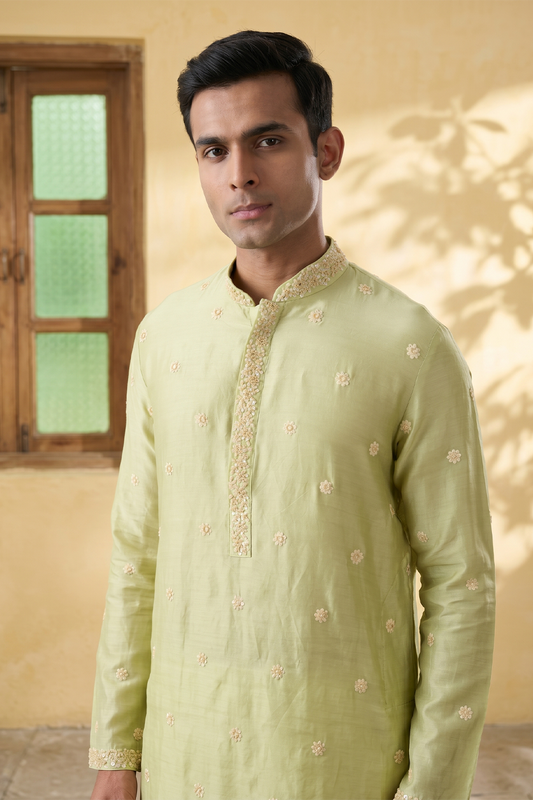 Vaayu Green Pearl Buti Kurta Set