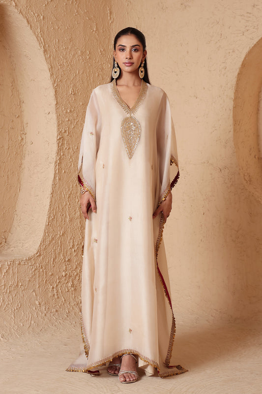 Mehrang Ivory Kaftan Set