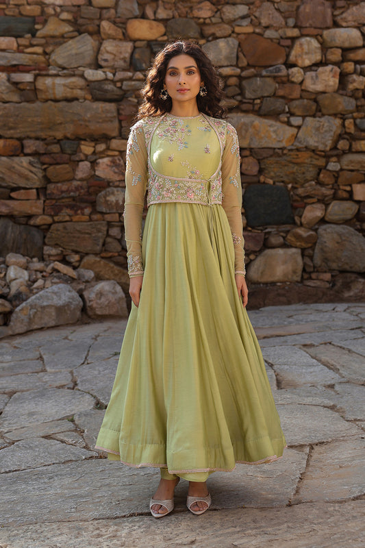 Vaayu Green Koti Anarkali Set