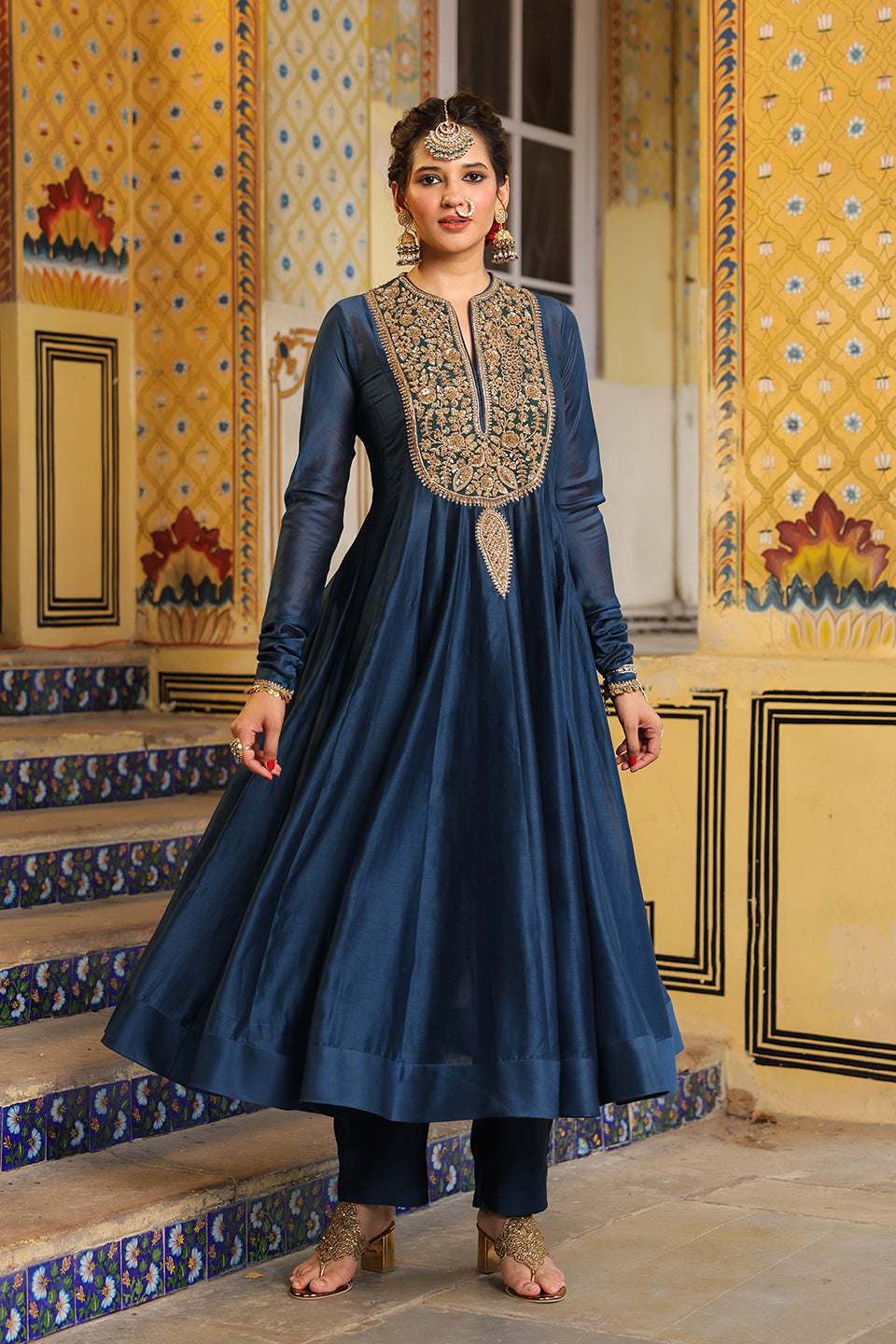 Ahista Blue Kalidaar Set