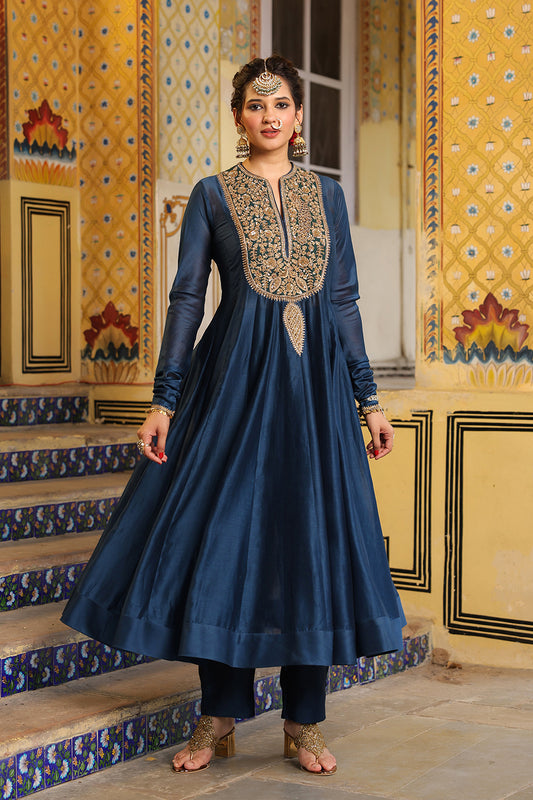 Ahista Blue Kalidaar Set