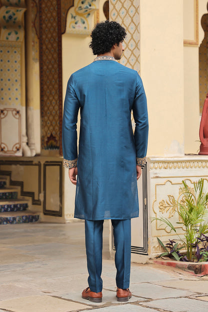 Ahista Blue Ambi Buta Kurta Set