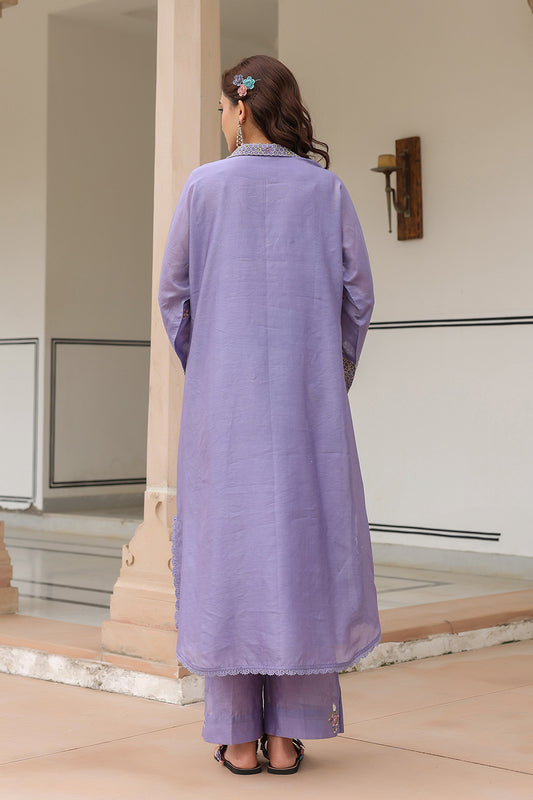 Gulzar Lilac Collar Kurta Set