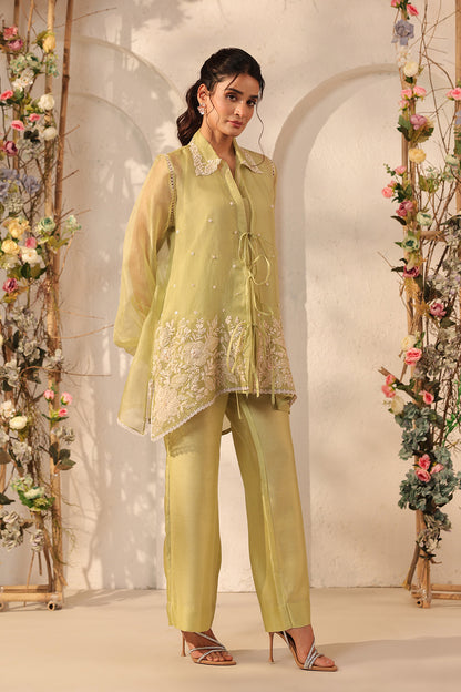 Vaayu Green Jacket Co-ord Set