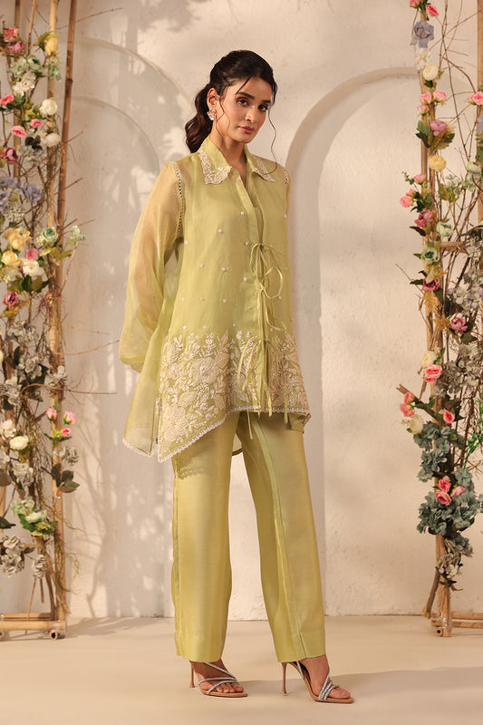 Vaayu Green Jacket Co-ord Set