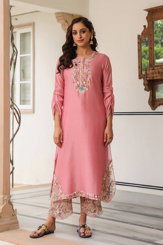 Gulzar Pink Farshi Kurta Set