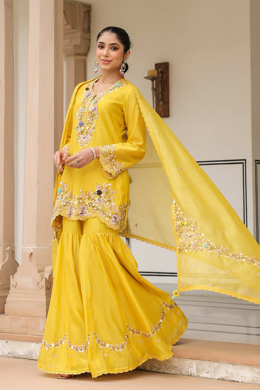 Gulzar Yellow Sharara Set