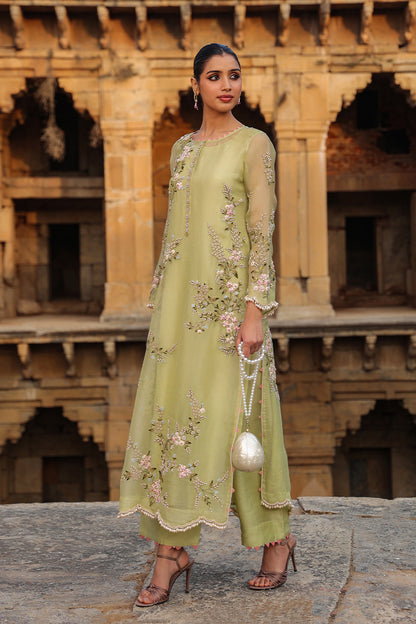 Vaayu Green Multicolor Jaal Kurta Set