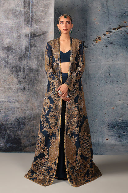 Zar:Rang Blue Long Jacket Set