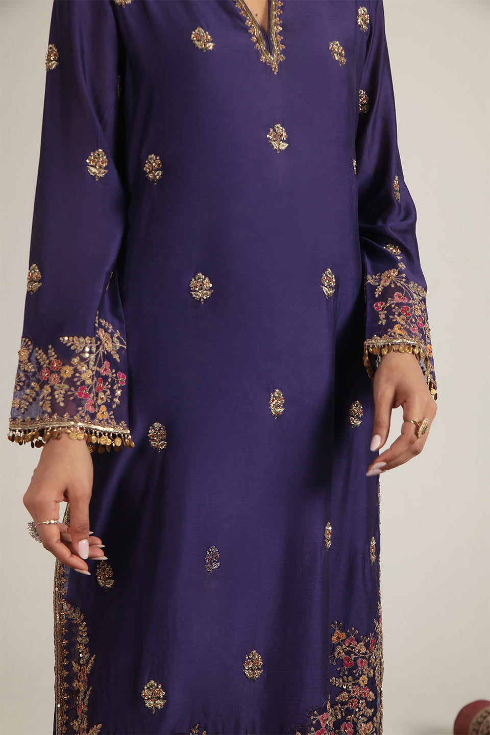 Zar:Rang Purple Farshi Kurta Set