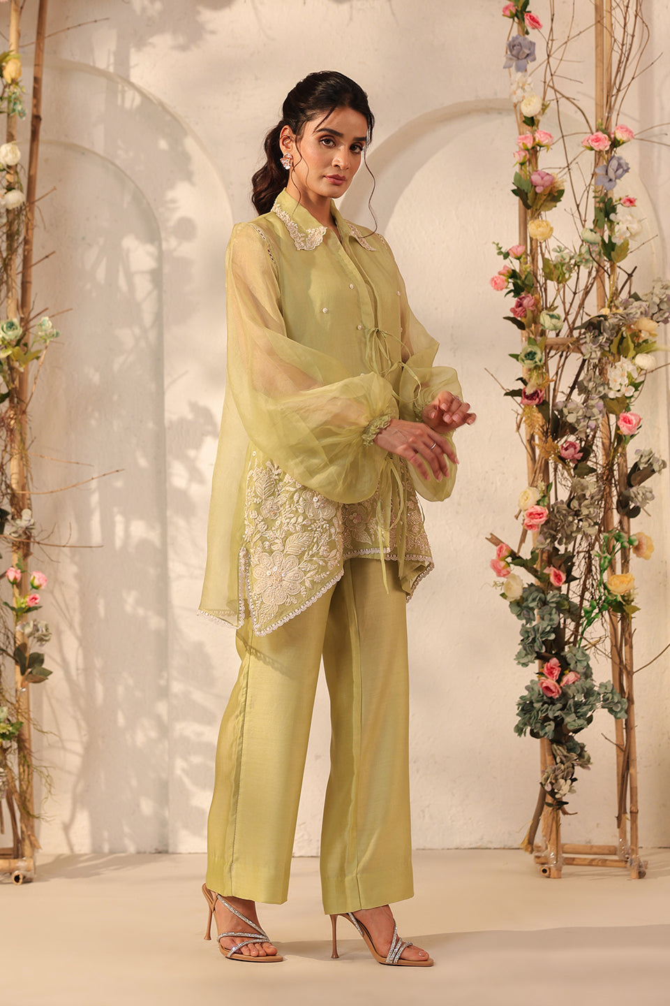 Vaayu Green Jacket Co-ord Set