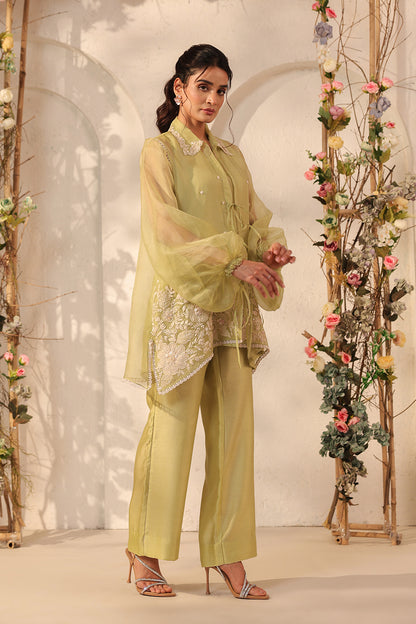 Vaayu Green Jacket Co-ord Set