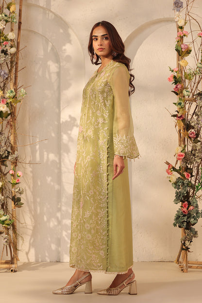 Vaayu Green Heavy Jaal Kurta Set