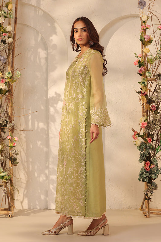 Vaayu Green Heavy Jaal Kurta Set