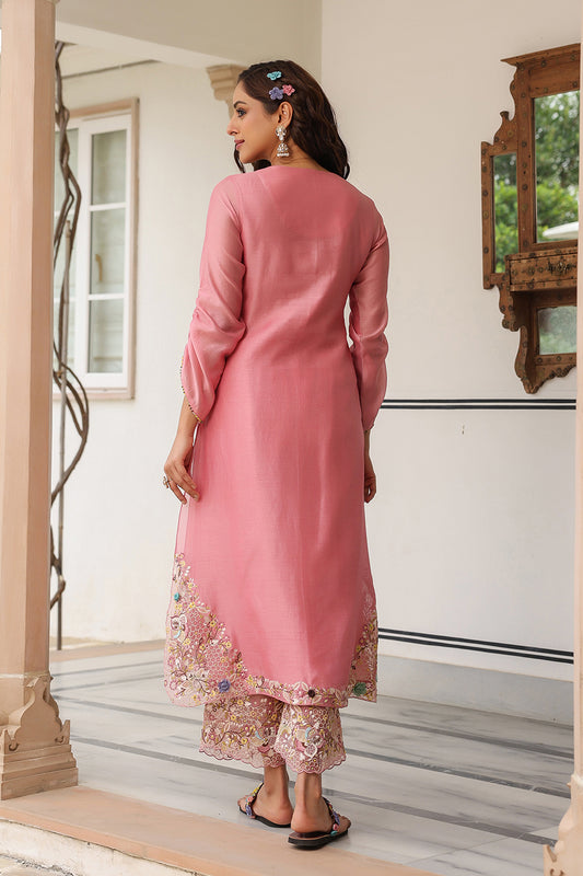Gulzar Pink Farshi Kurta Set