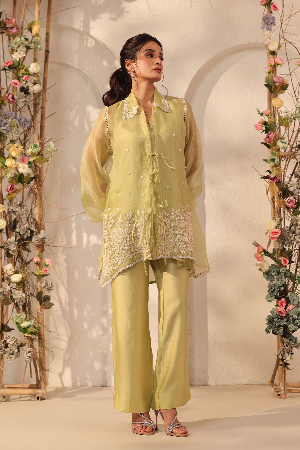 Vaayu Green Jacket Co-ord Set