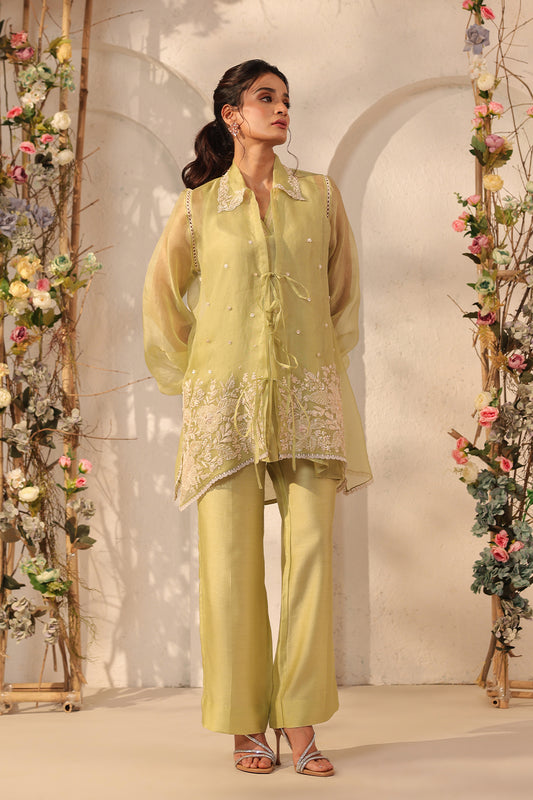 Vaayu Green Jacket Co-ord Set