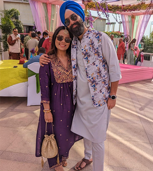 Purple Leaf Jaal Chunnat Kurta