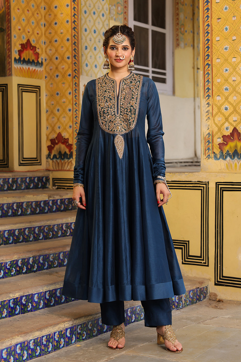 Ahista Blue Kalidaar Set