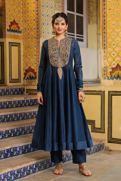 Ahista Blue Kalidaar Set