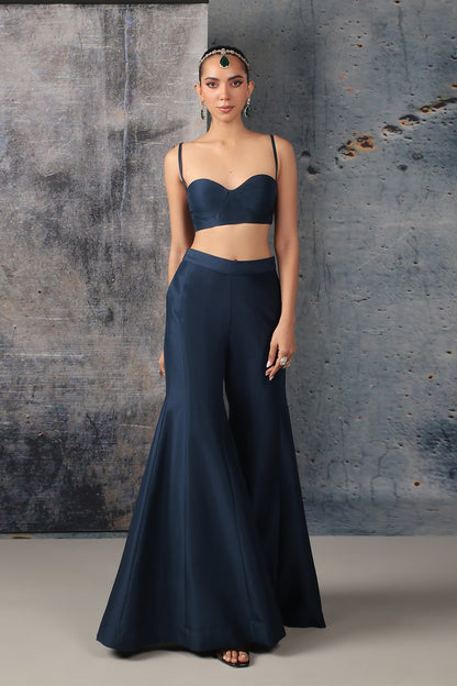 Zar:Rang Blue Long Jacket Set