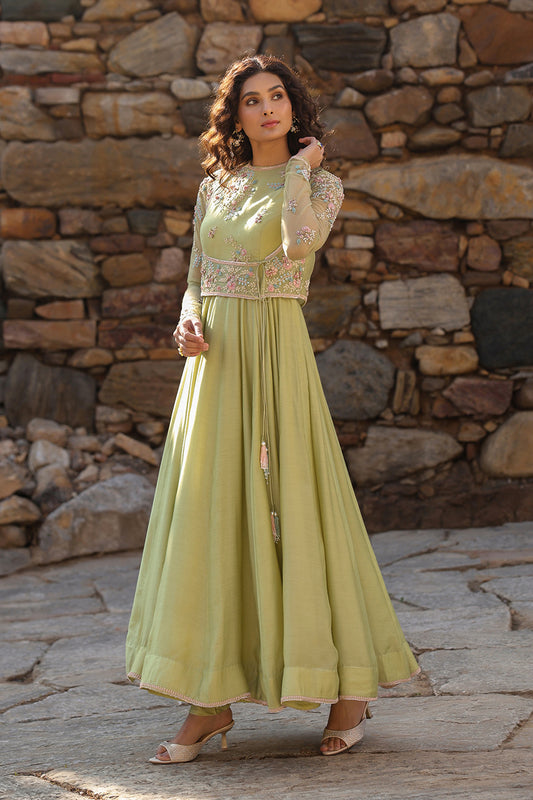 Vaayu Green Koti Anarkali Set