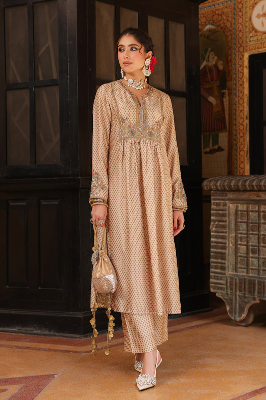 Ahista Ivory Printed Frockstyle Kurta Set