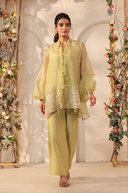 Vaayu Green Jacket Co-ord Set