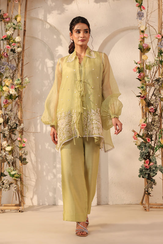 Vaayu Green Jacket Co-ord Set