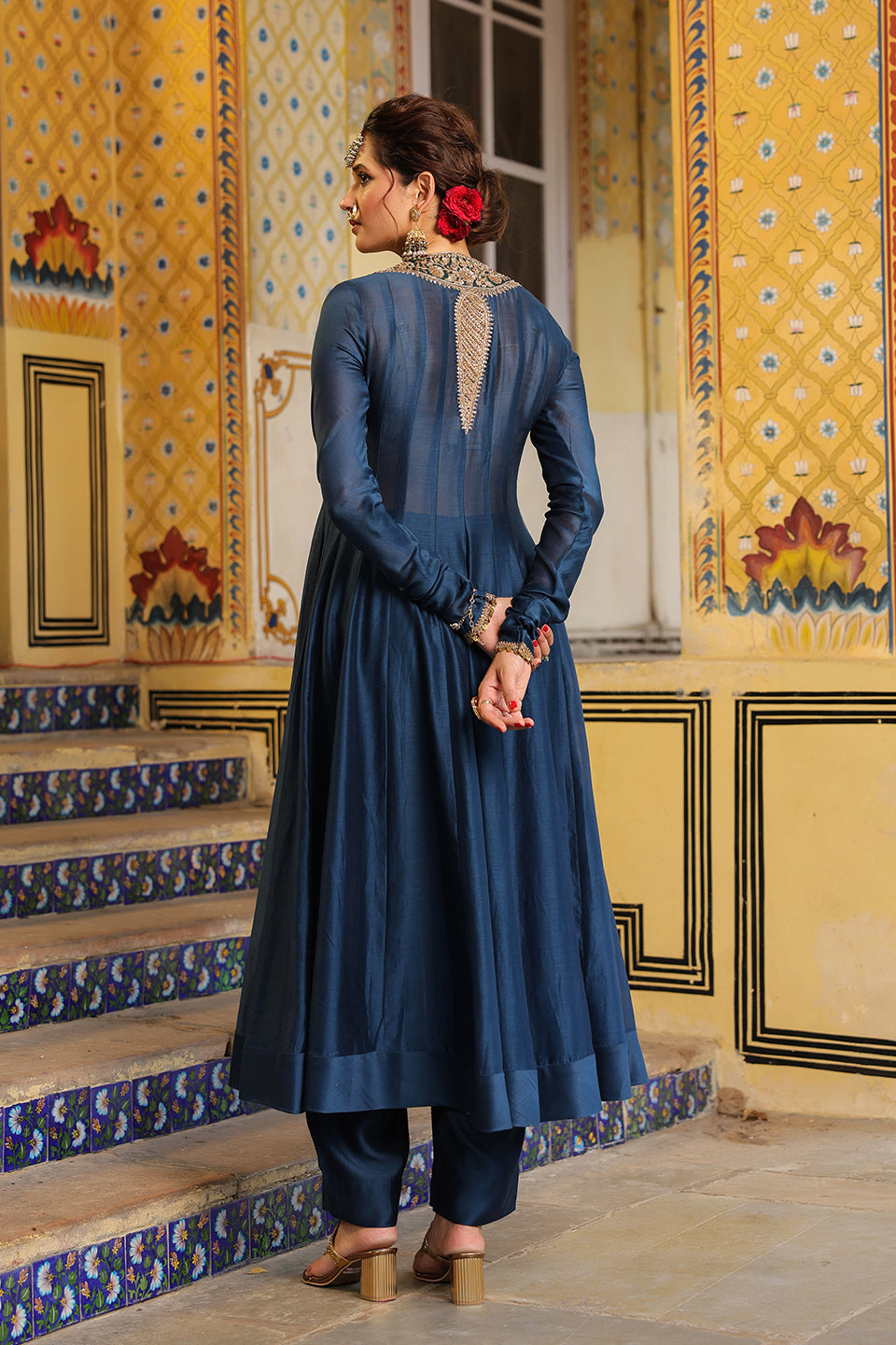 Ahista Blue Kalidaar Set