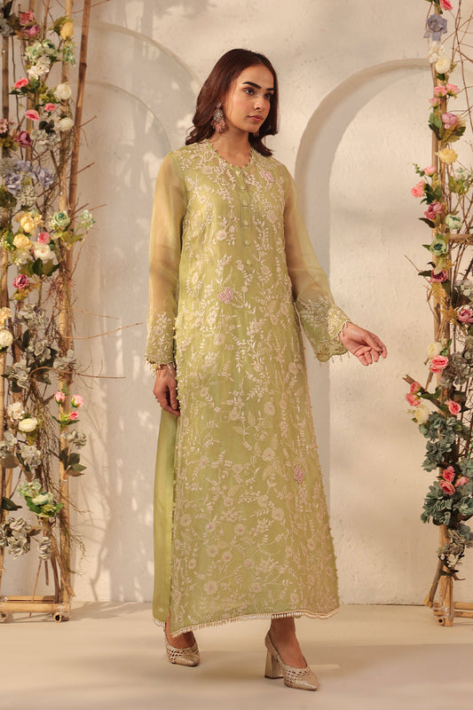 Vaayu Green Heavy Jaal Kurta Set