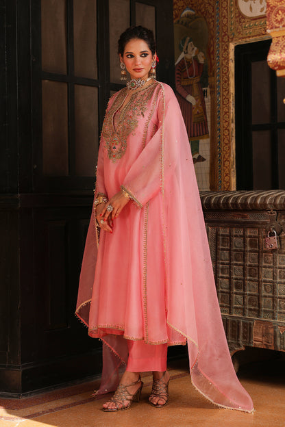 Ahista Pink Pakhi Yoke Pheran Long Kurta Set